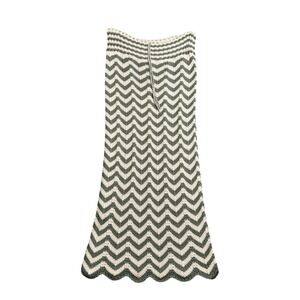 NWT Agua Bendita Womens‎ Medium Mira Ete Chevron Maxi Skirt Green Crochet Knit